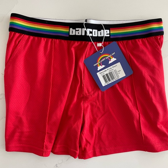 Barcode Berlin Pride Red Mesh Shorts - Picture 2 of 2